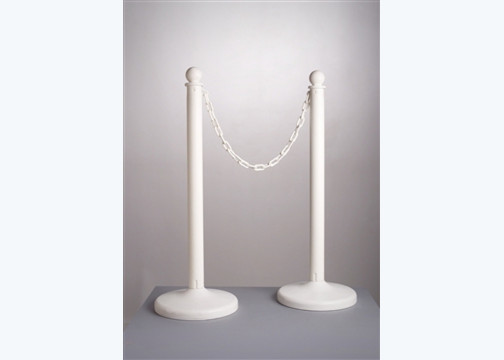 White Aisle Stanchions With Chain